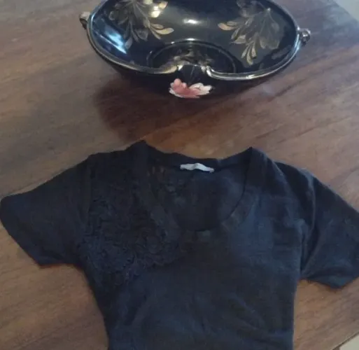 Blusa ZARA em lã fina e renda lindinha!