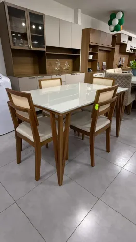 MESA DE JANTAR SAFIRA + 4 CADEIRAS SAFIRA DOBUE R$1849,90 Á VISTA PAGA NA ENTREGA ATÉ 12x