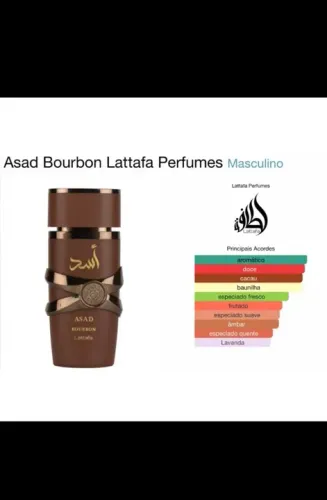 Perfume Asad Bourbon Lattafa Masculino Novo ORIGINAL 