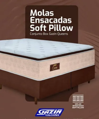 Colchão Gazin Casal Queen e King Molas Ensacadas Soft Pillow