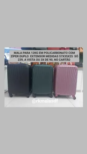 Mala de Policarbonato 12kg com Zíper Duplo EXCELENTE QUALIDADE só 239! Entrego