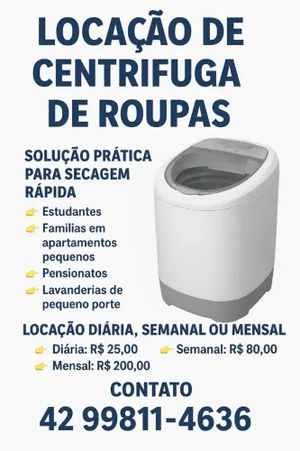 Locação de Centrífuga de roupas