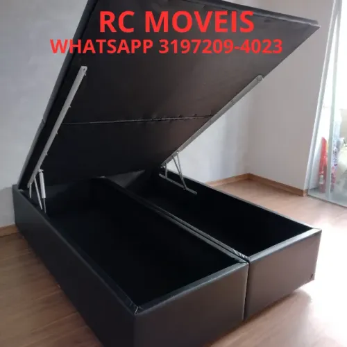 Cama Box Baú Super King 1,93x2,03 - Baú Bipartido Blindado