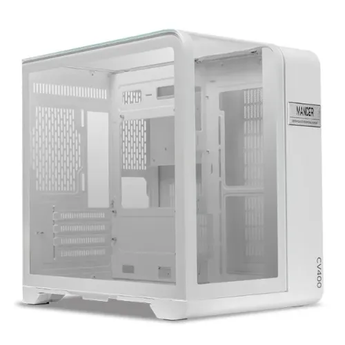 Gabinete Gamer Mancer CV400, Mid-Tower, Lateral de Vidro Branco, 12x 17,31