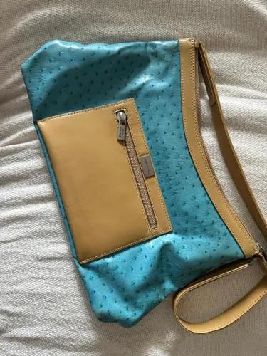 Bolsa Vintage Azul - Couro