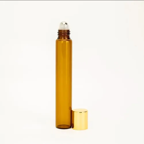 10 Frascos de vidro Roll-on 10ml tampa dourada luxo