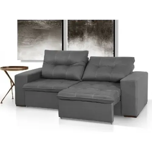 Sofá Cinza Moderno com Chaise