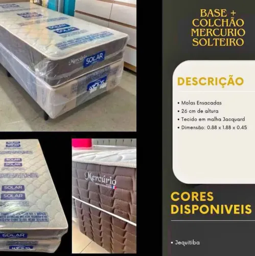 Base + Colchão Mercúrio Solteiro marrom
