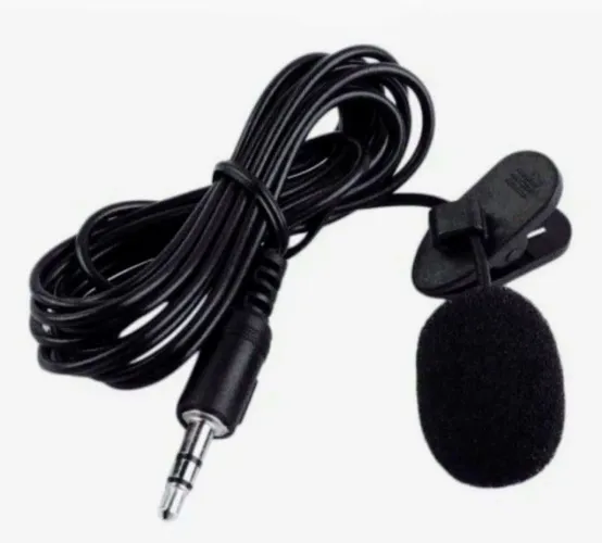 Microfone de lapela P2 com fio