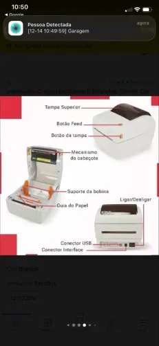 Impressora Térmica para Etiquetas e Código de Barras - MDK-006 (Tomate)