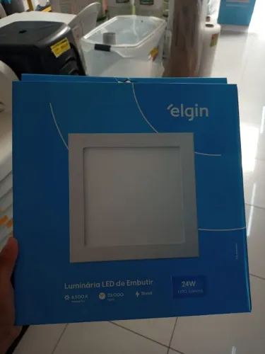 Luminária led embutir 24w quadrado por R$35,10