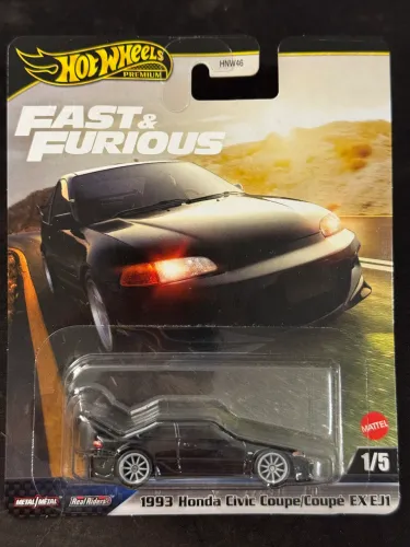 Hot Wheels Premium Velozes e furioso 1993 Honda Civic Coupe EX EJ1 Últimas unidades 