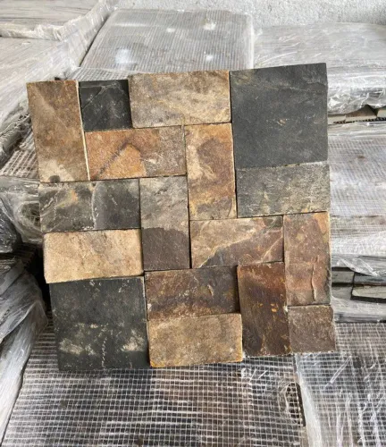 Mosaico pedra ferro na placa 30x30, pedras naturais