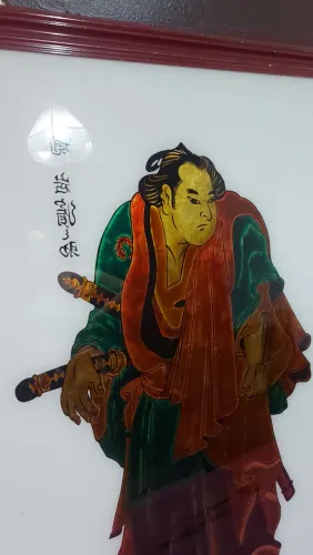 Quadro Decorativo Samurai Japonês com Boneco de Samurai de brinde 