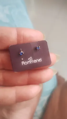 Lindo brinco azul Rommanel -Novo