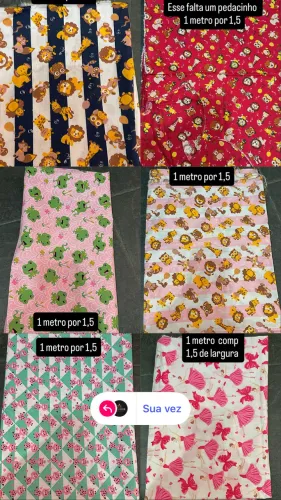 Lote de tecido, estampa infantil 