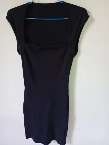 Vestido canelado algodão 