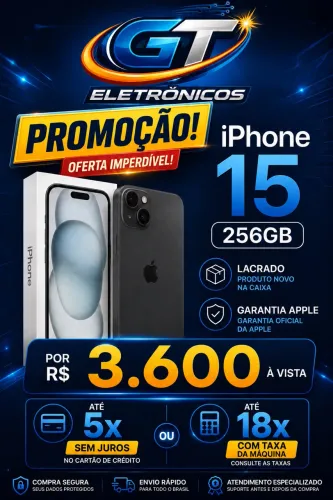 iPhone 15 256gb Novo