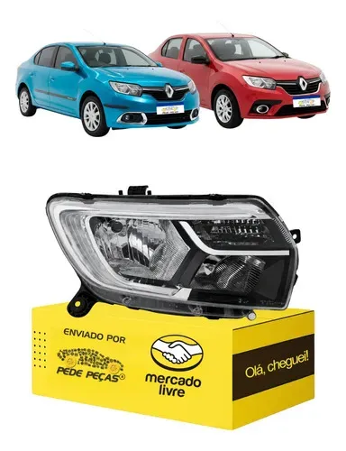 Farol Logan Sandero Stepway 2020 21 A 2025 C/led C/avaria Ld Direito/passageiro