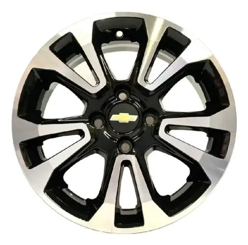 Kit 4 rodas Aro 14 4x100 Prisma Onix ltz Prisma Corsa Preta Diamantada 