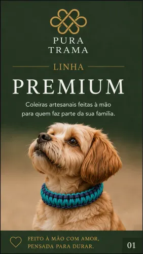 Coleira pet em macramê