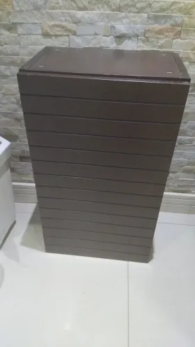 Armário Organizador Multiuso Marrom Tabaco com Porta Ripada