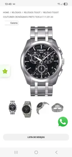 Relógio Tissot original relíquia guardado a 15 anos muito novo com todos acessórios.