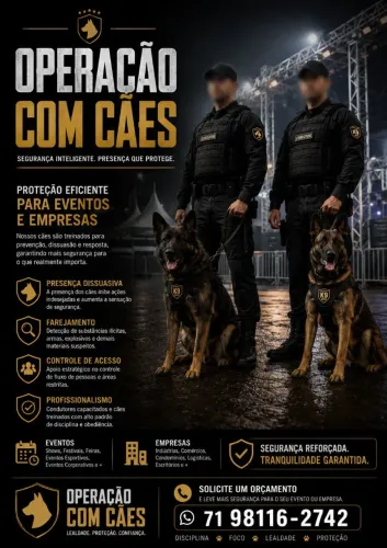 Operação com cães Festas/Eventos e patrimônios