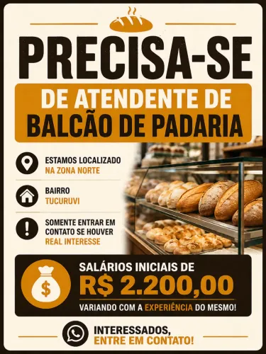 Atendimento de balcao de padaria