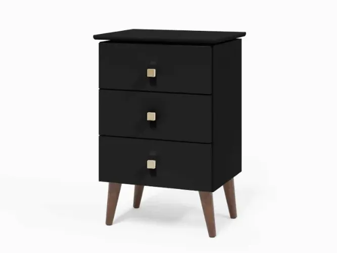 Mesa de Cabeceira Liv 3Gvs Preto Maria M - Entrega Rápida!