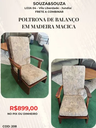 Poltrona de Balanço em Madeira Maciça
