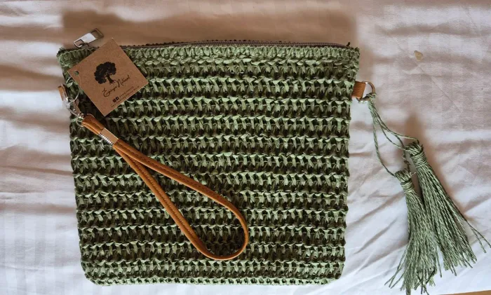 Bolsa de palha verde da loja Energia Natural