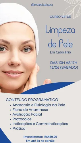Curso Vip de limpeza de pele 
