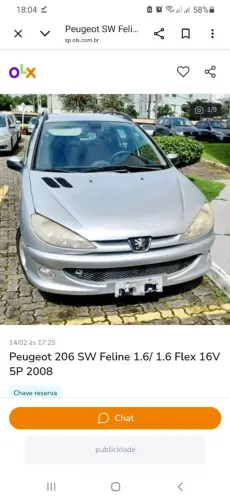 Peugeot 206 SW Automatic (feline)1.6 Flex 16V 5P 2008