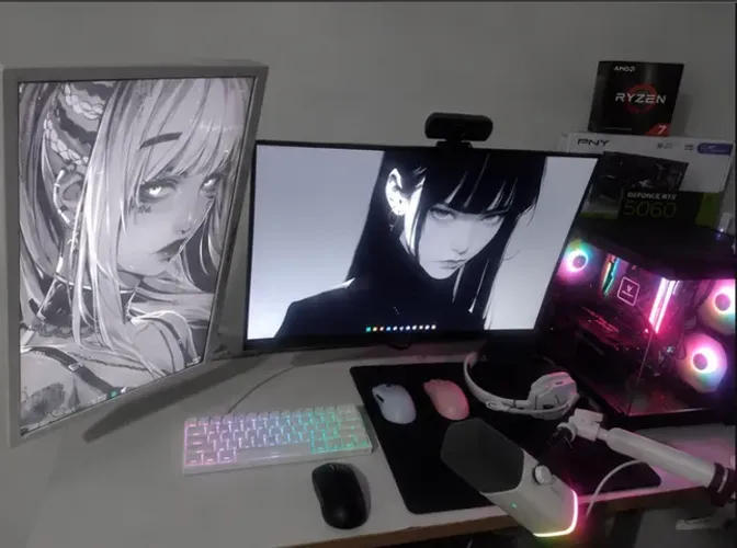 Pc top completinho Ryzen 7 5700x + Rtx 5060, Monitor e perifericos.