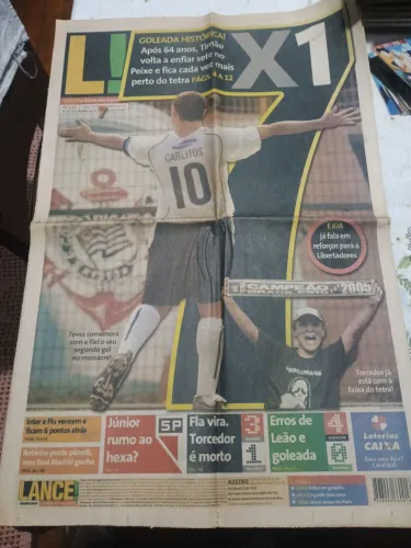 Jornal lance histórico 7x1 contra o santos