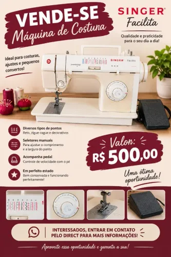 Máquina de costura Singer reta
