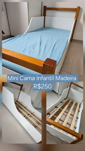 MINI CAMA INFANTIL EM MADEIRA