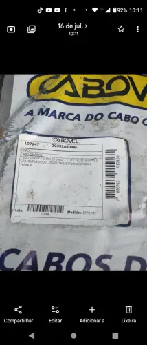 Cabos do freio de mão da F250 cabine simples! MARCA CABOVEL.