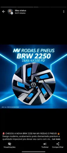 Jogo de rodas  Aro 16x6 4x100 Gol /Voyage Saveiro modelos com furação 4x100 Nivus,polo
