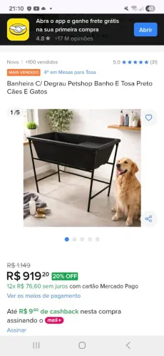 Vendo banheira pra banho e tosa.Nunca usada,850,00 nunca usada..