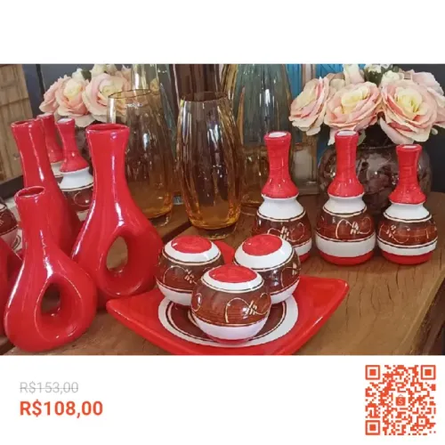 Kit 9 Peças Conjunto Cerâmica 