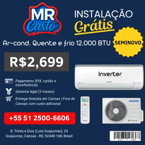 Ar-Condicionado Q/F Samsung 12.000 BTU | Revisado, Garantia e Instalação Grátis | MR Custo