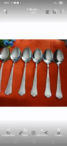 Kit 6 Colheres de Mesa ou Sopa, Hércules classic Inox. 