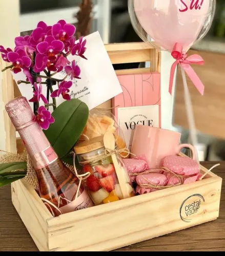 Cesta e box de dia das mães