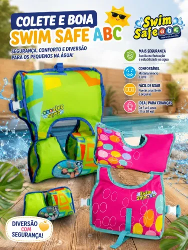Colete Infantil Swim Safe ABC Bestway Original 3-6 Anos Piscina Praia