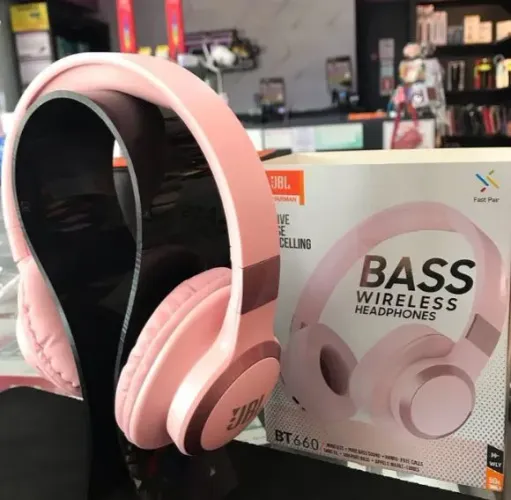 Fone de ouvido rosa JBL