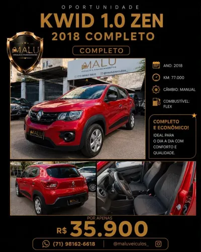 Renault Kwid Zen 1.0 Flex 12V 5P Mec. 2018