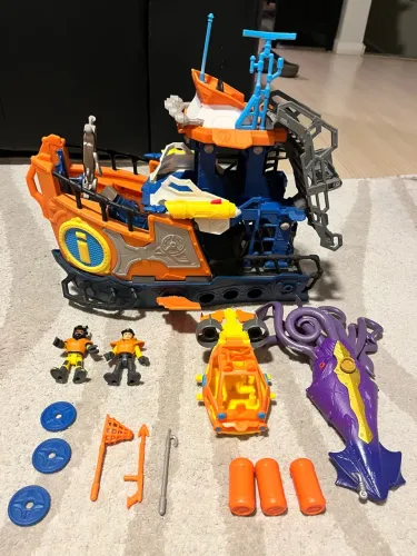 Navio Comando do Mar DFX93 +Lula+Submarino - Imaginext Fischer-Price