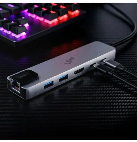 Hub Adaptador USB-C Get 6 em 1 para Notebooks, tablets e outros dispositivos